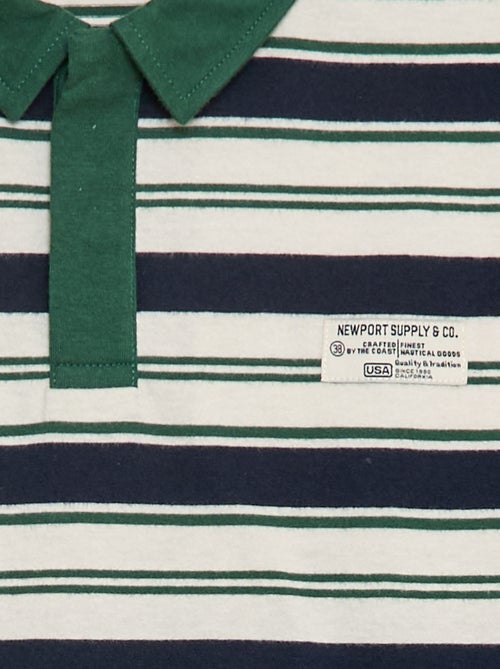 Polo de rayas de punto jersey de manga larga - Kiabi