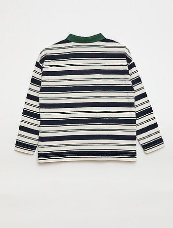 Polo de rayas de punto jersey de manga larga