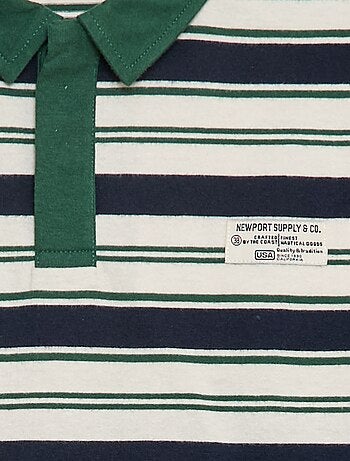 Polo de rayas de punto jersey de manga larga