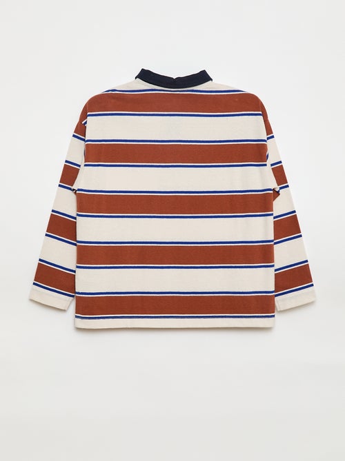 Polo de rayas de punto jersey de manga larga - Kiabi