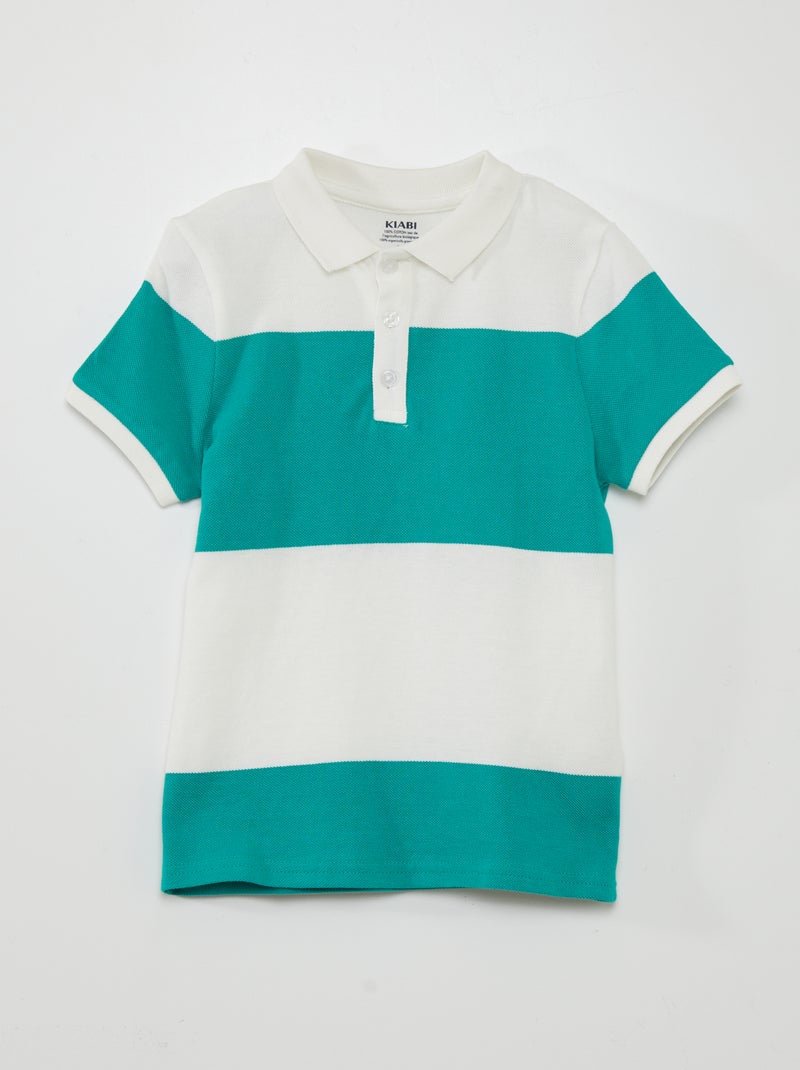 Polo de rayas VERDE - Kiabi