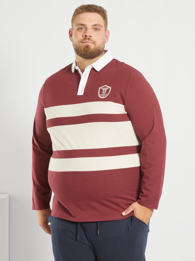 Polo de rugby de punto castaño - Kiabi