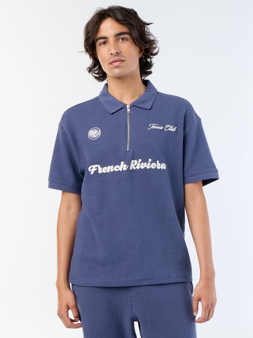 Polo de tejido de fantasía de manga corta - Kiabi