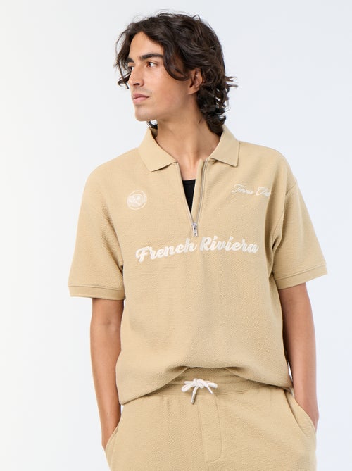 Polo de tejido de fantasía de manga corta - Kiabi