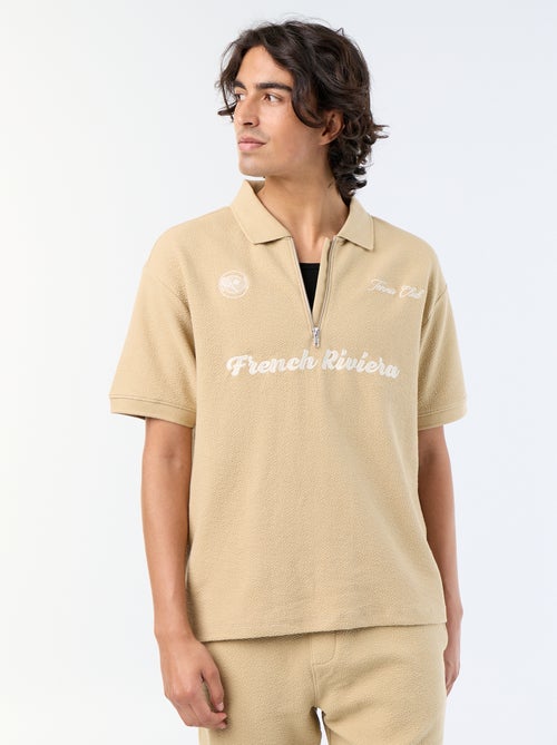 Polo de tejido de fantasía de manga corta - Kiabi