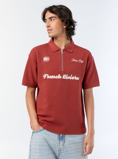 Polo de tejido de fantasía de manga corta - Kiabi