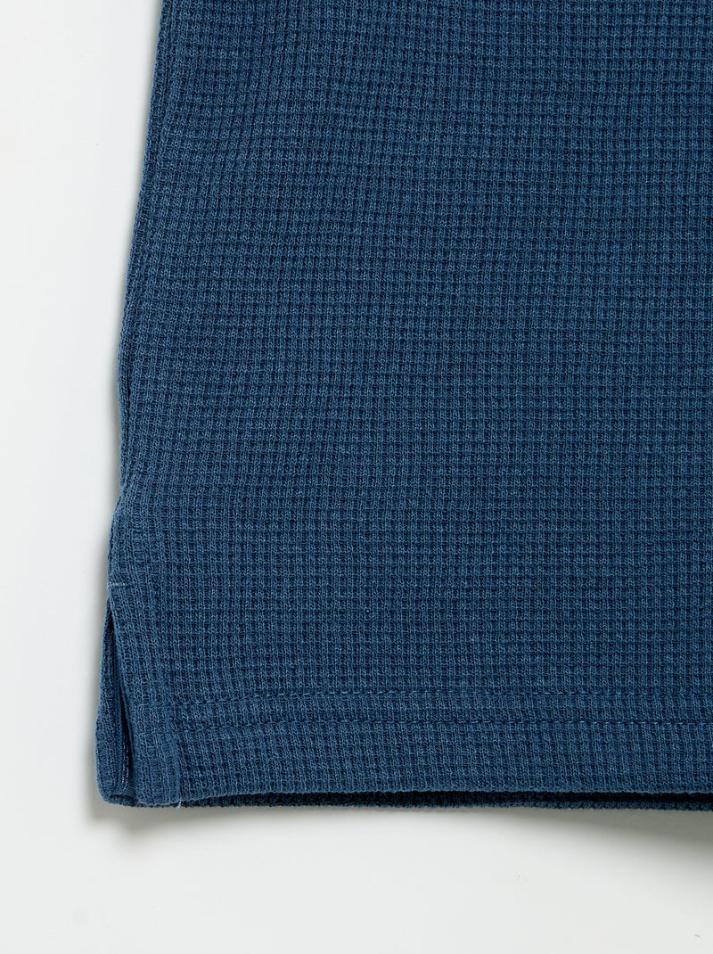 Polo de tejido de nido de abeja Azul - Kiabi