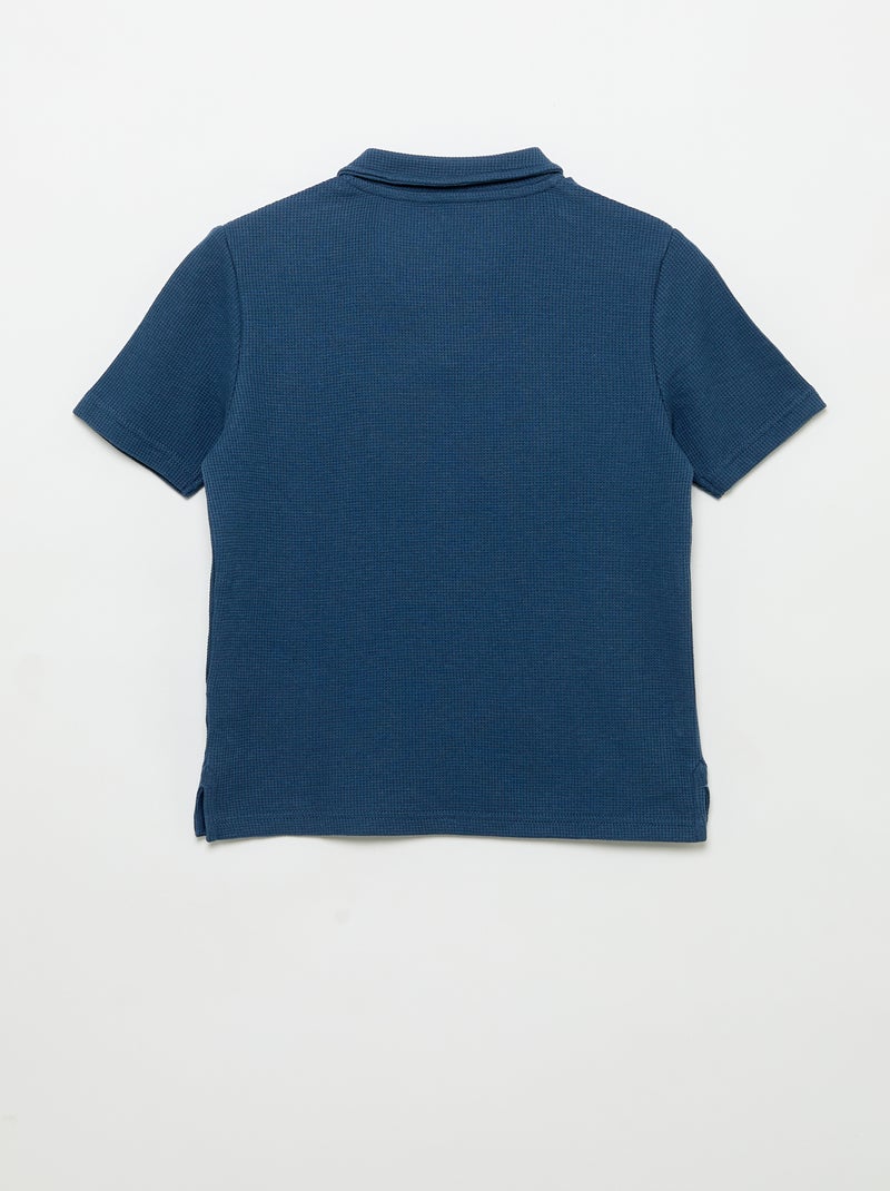 Polo de tejido de nido de abeja Azul - Kiabi