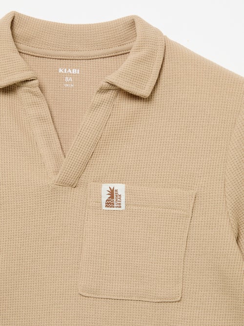 Polo de tejido de nido de abeja - Kiabi