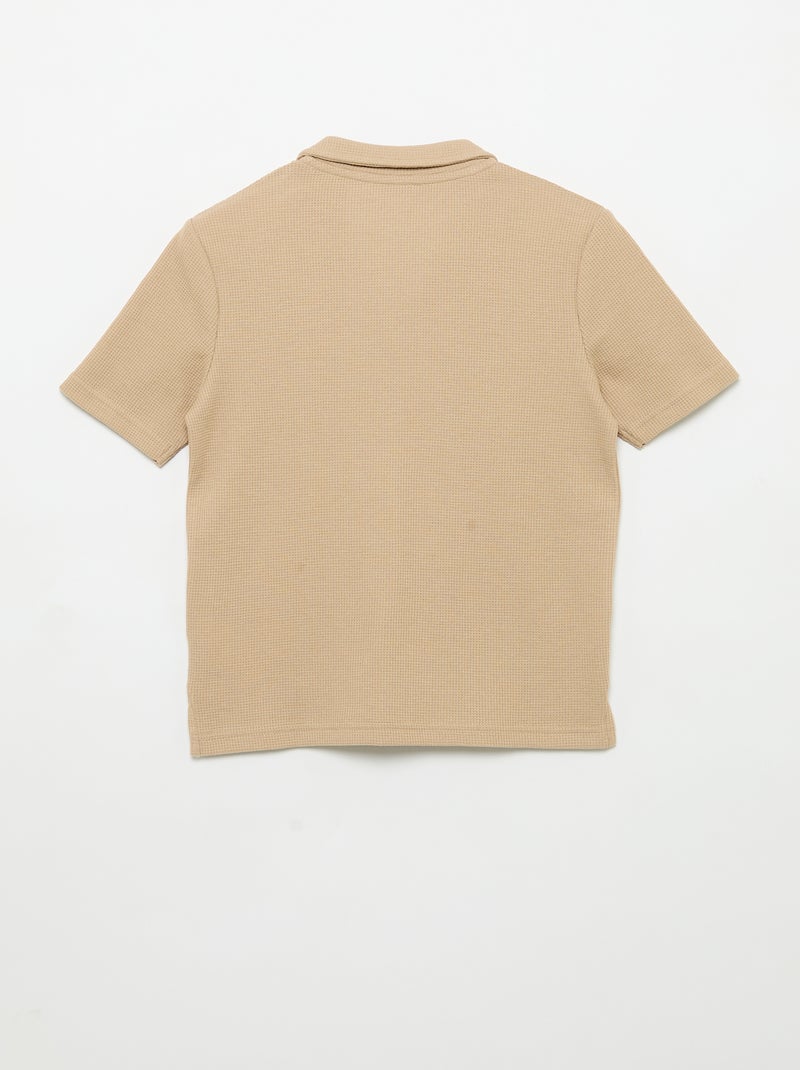 Polo de tejido de nido de abeja Beige - Kiabi