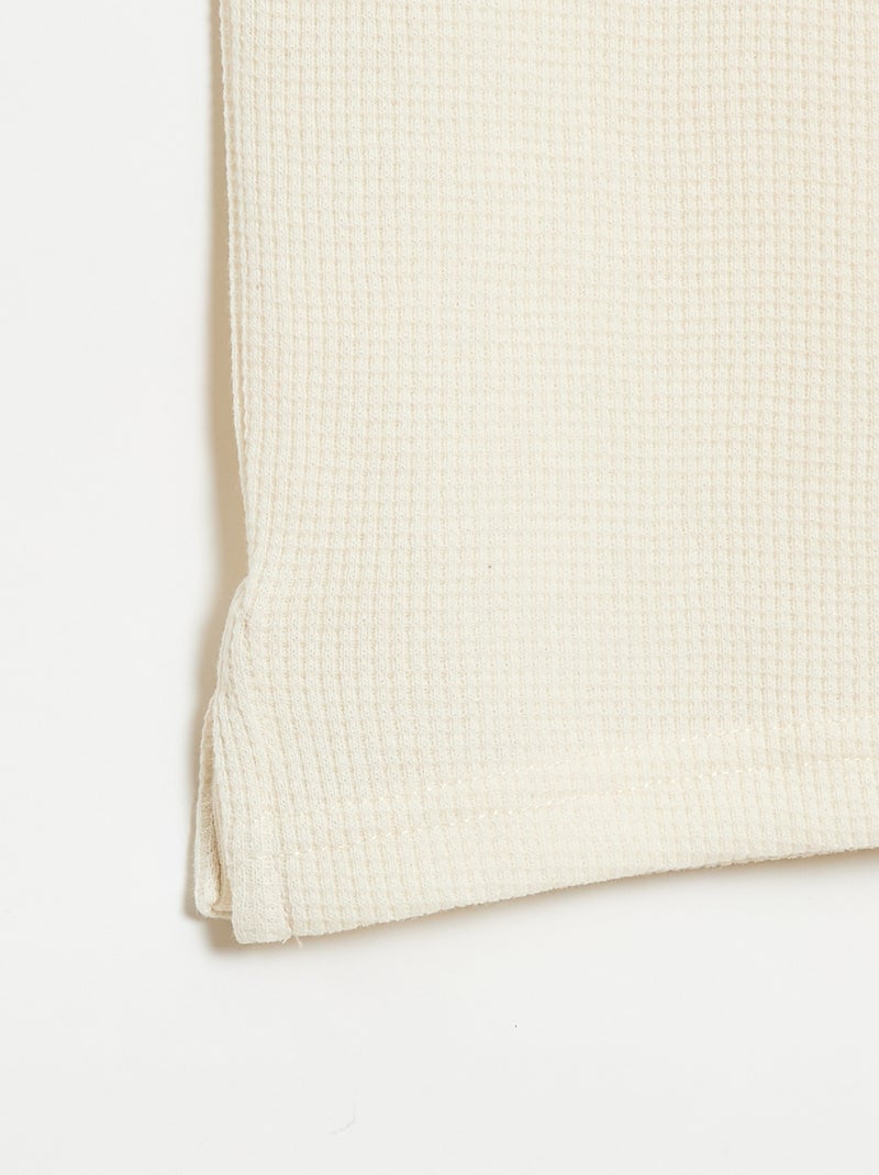 Polo de tejido de nido de abeja Blanco - Kiabi