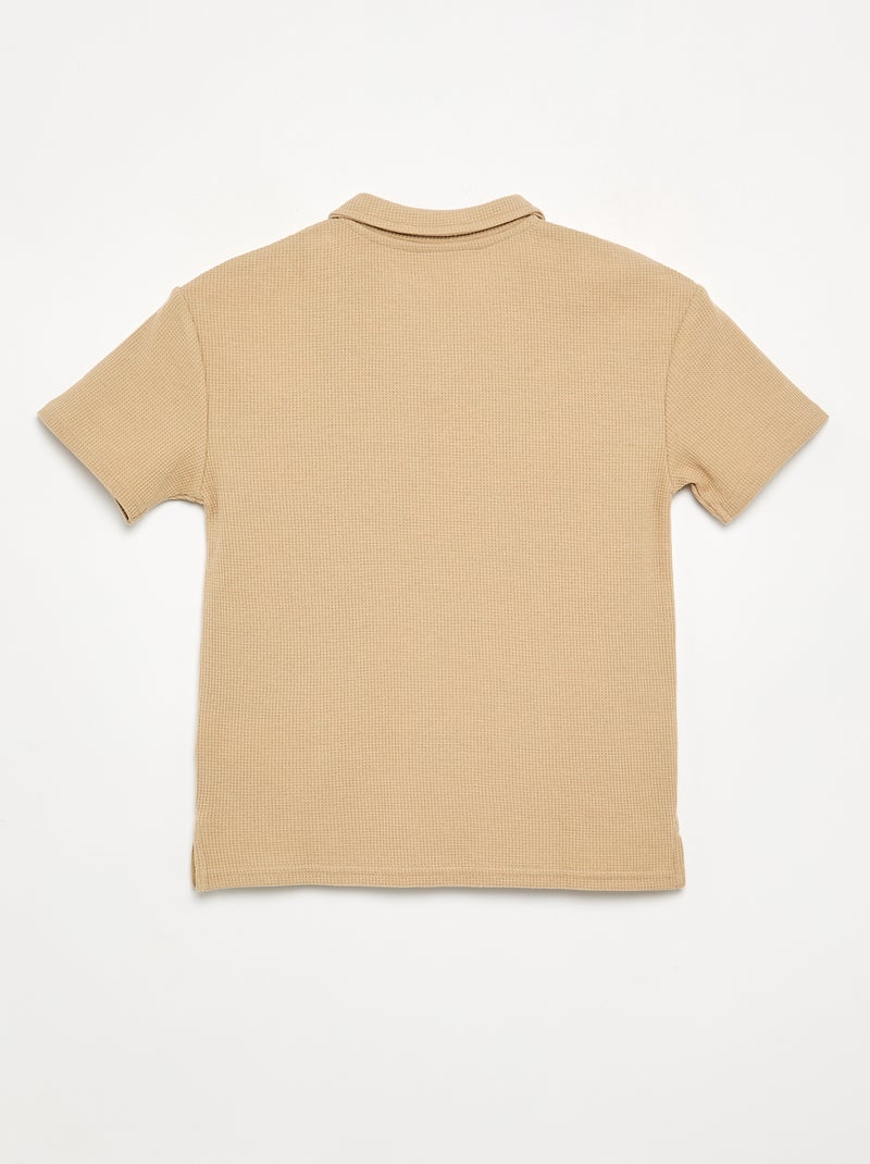 Polo de tejido de nido de abeja Blanco - Kiabi