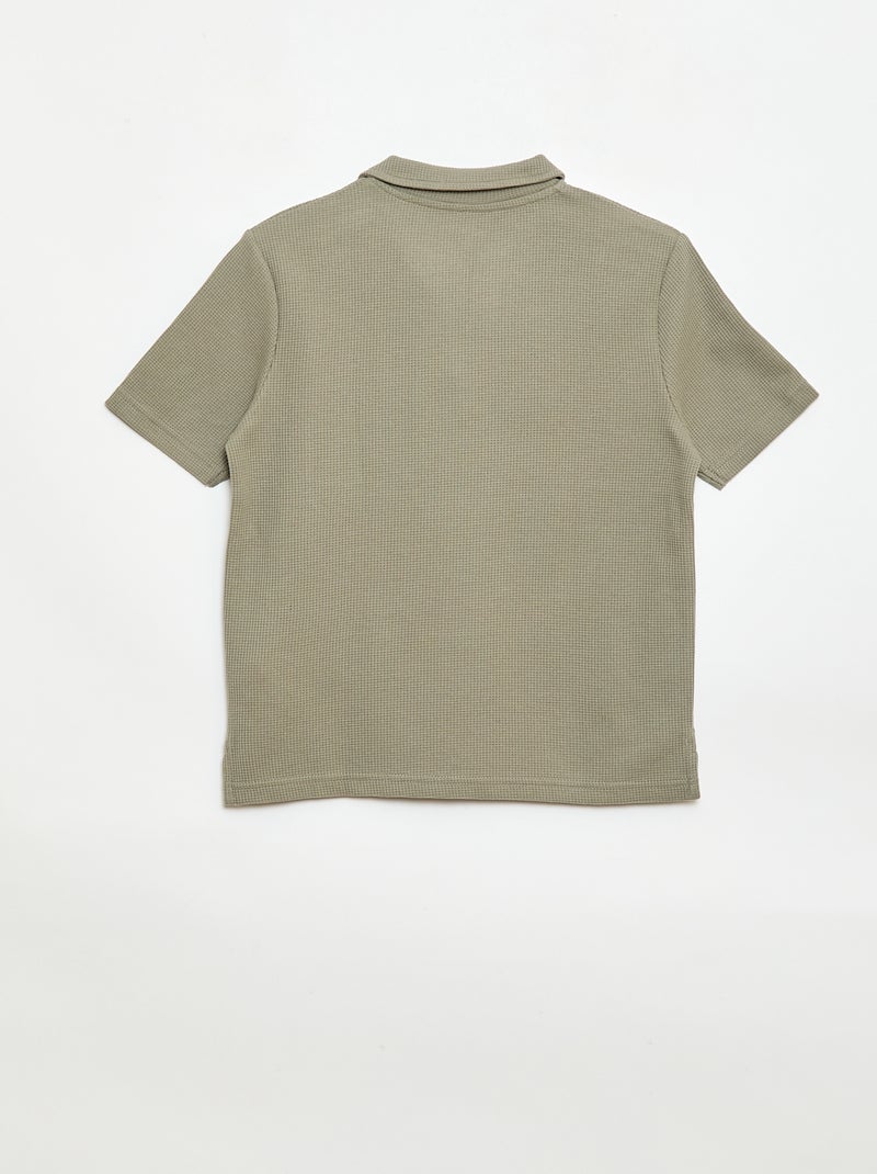 Polo de tejido de nido de abeja Verde - Kiabi