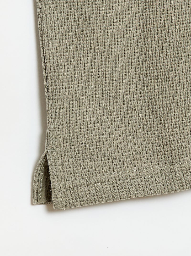 Polo de tejido de nido de abeja Verde - Kiabi
