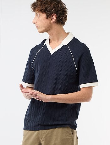 Polo de tejido original con cuello polo sin botones