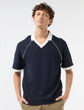Polo de tejido original con cuello polo sin botones