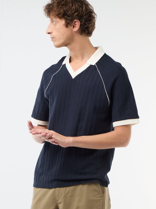 Polo de tejido original con cuello polo sin botones - Kiabi