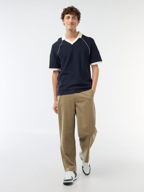 Polo de tejido original con cuello polo sin botones - Kiabi