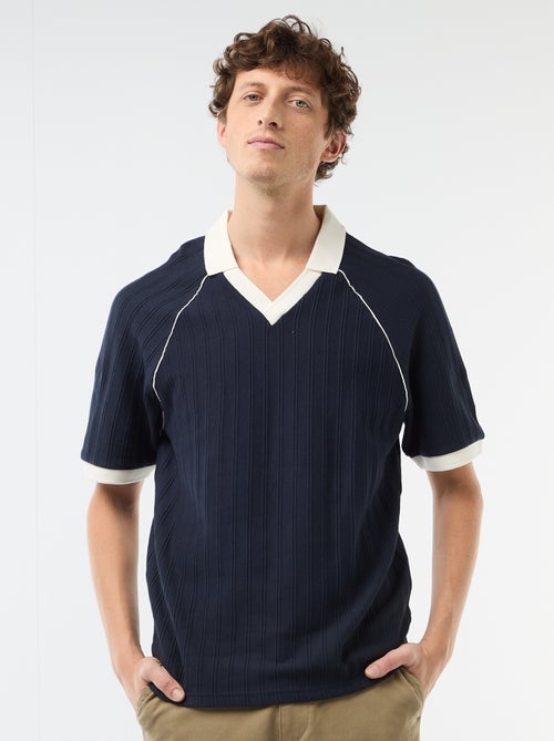 Polo de tejido original con cuello polo sin botones - Kiabi