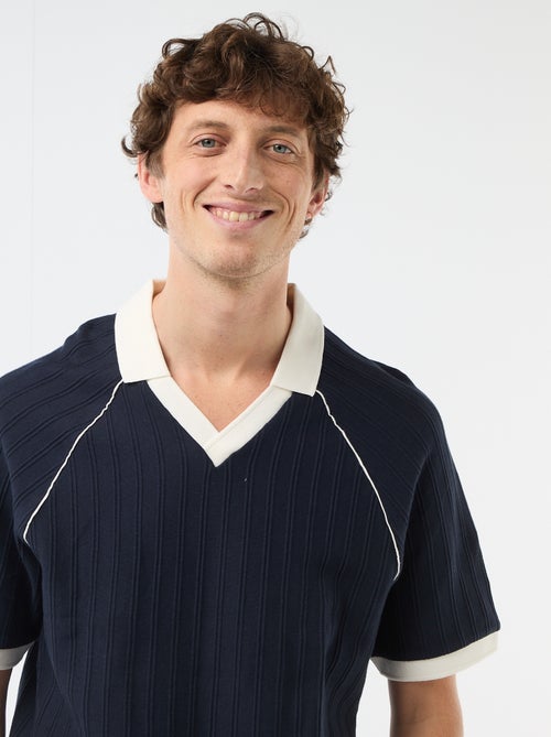 Polo de tejido original con cuello polo sin botones - Kiabi