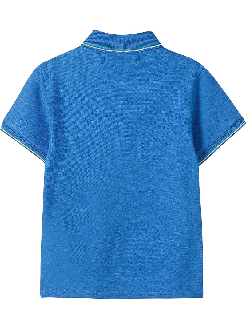 Polo diseño punta en contraste niños - minoti Azul - Kiabi
