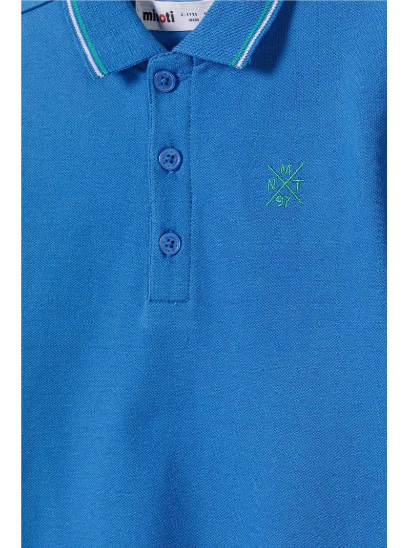 Polo diseño punta en contraste niños - minoti Azul - Kiabi