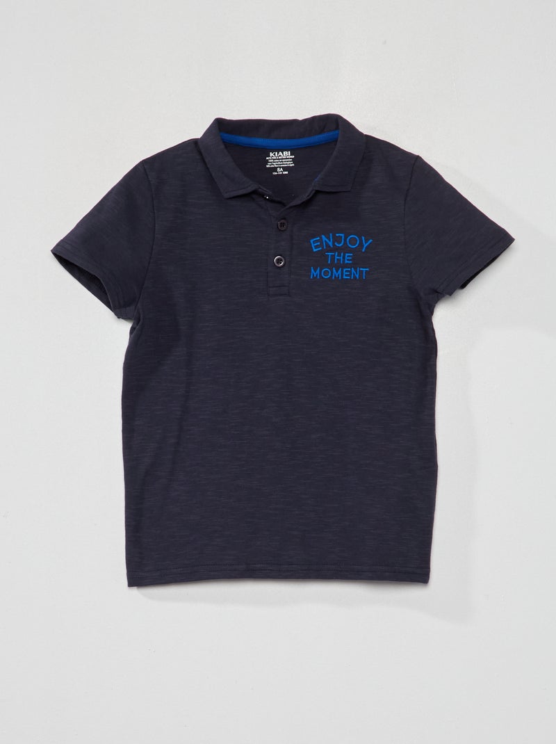 Polo "Enjoy the moment" AZUL - Kiabi