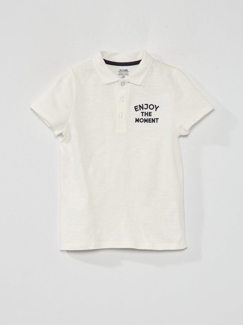 Polo "Enjoy the moment" BLANCO - Kiabi