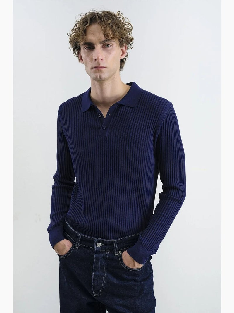 Polo entallado giesto Azul marino - Kiabi