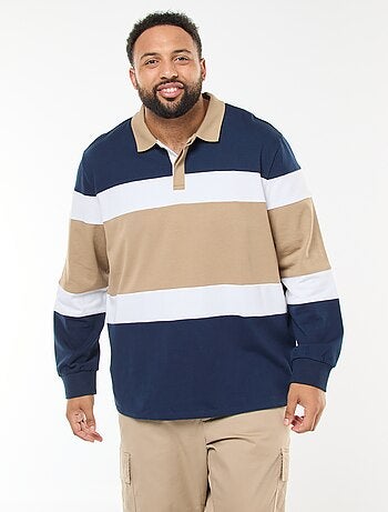 Polo estilo color block de manga larga