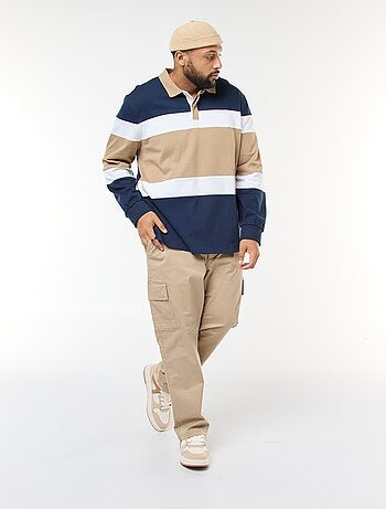 Polo estilo color block de manga larga