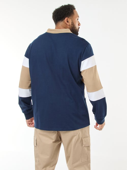 Polo estilo color block de manga larga - Kiabi