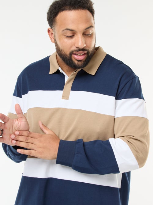 Polo estilo color block de manga larga - Kiabi