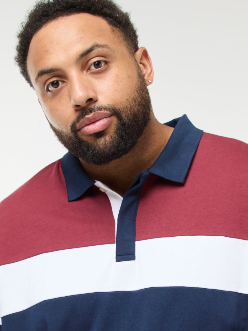 Polo estilo color block de manga larga Rojo - Kiabi