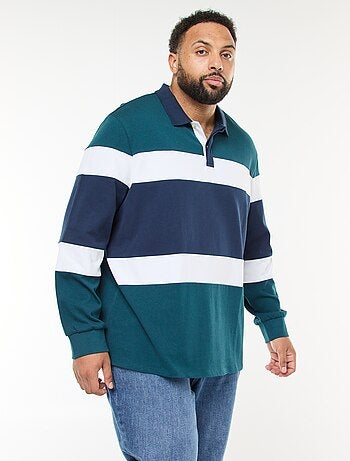 Polo estilo color block de manga larga