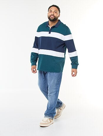 Polo estilo color block de manga larga
