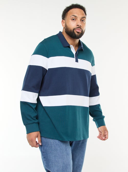 Polo estilo color block de manga larga - Kiabi