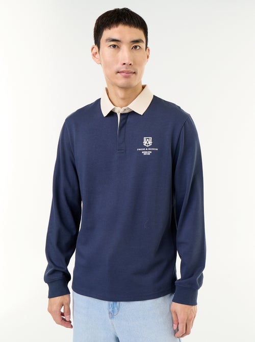 Polo estilo rugby con inscripciones bordadas - Kiabi Polo estilo rugby con inscripciones bordadas - Kiabi