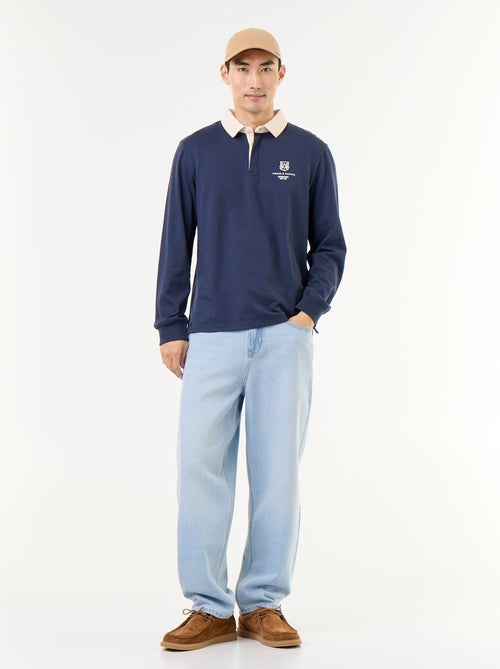 Polo estilo rugby con inscripciones bordadas - Kiabi Polo estilo rugby con inscripciones bordadas - Kiabi