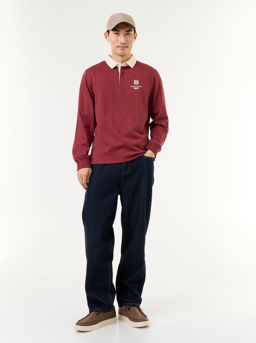 Polo estilo rugby con inscripciones bordadas - Kiabi Polo estilo rugby con inscripciones bordadas - Kiabi