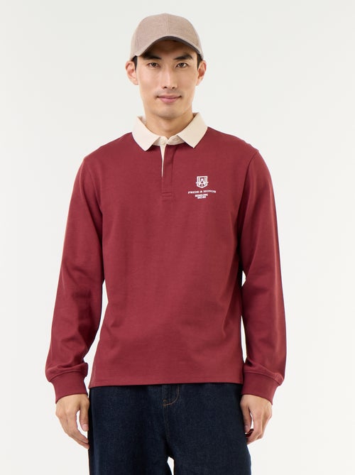 Polo estilo rugby con inscripciones bordadas - Kiabi Polo estilo rugby con inscripciones bordadas - Kiabi
