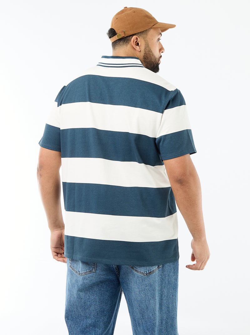 Polo estilo rugby de manga corta Azul - Kiabi