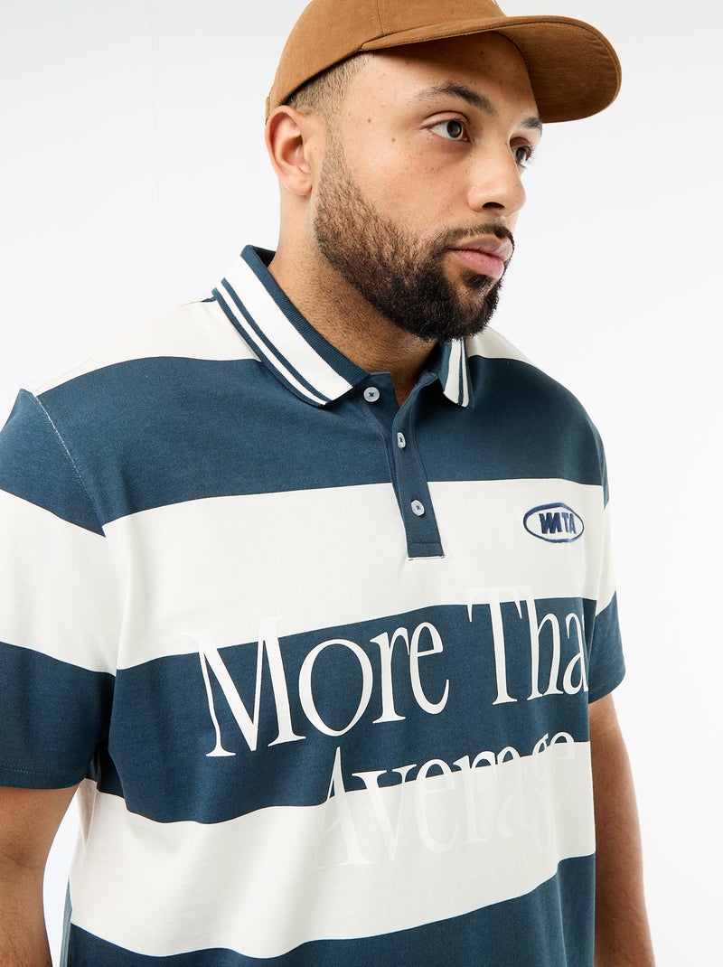 Polo estilo rugby de manga corta Azul - Kiabi