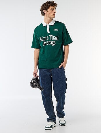 Polo estilo rugby de manga corta