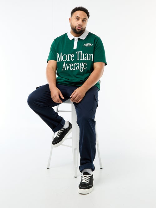 Polo estilo rugby de manga corta - Kiabi