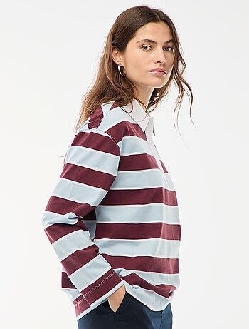 Polo estilo rugby de manga larga