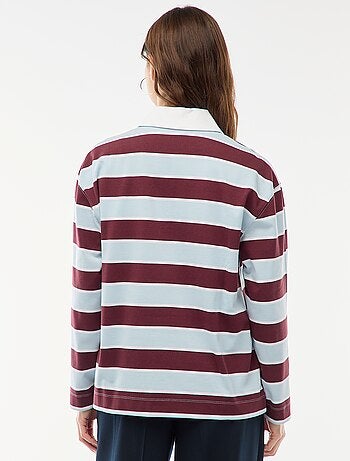 Polo estilo rugby de manga larga