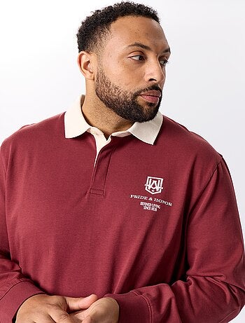 Polo estilo rugby de manga larga
