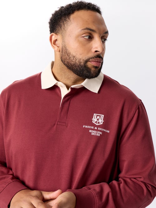 Polo estilo rugby de manga larga - Kiabi