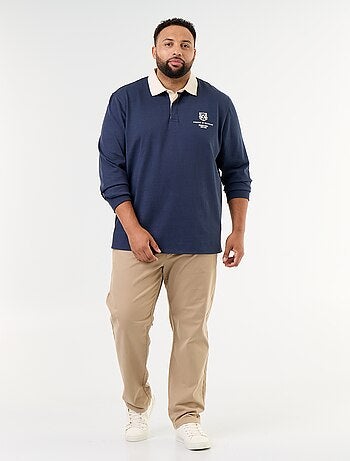 Polo estilo rugby de manga larga